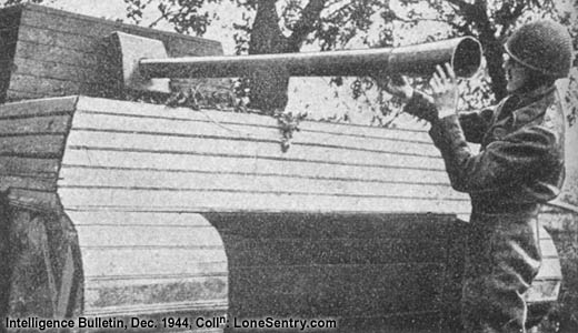 [Close-up of dummy German Panther Tank in France, 1944]